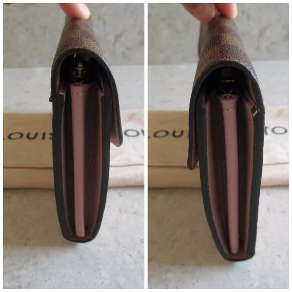 2019 Louis Vuitton FRANCE Damier Pink Croisette Pink Tassel Emilie Sarah Wallet - Picture 7 of 16